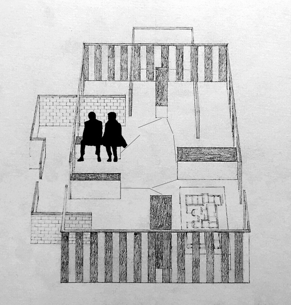Proposal for a Sculpture in Public Space, Pencil, Collage